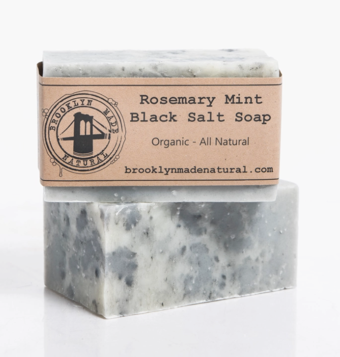 Brooklyn Rosemary Mint Black Hawaiian Salt Soap