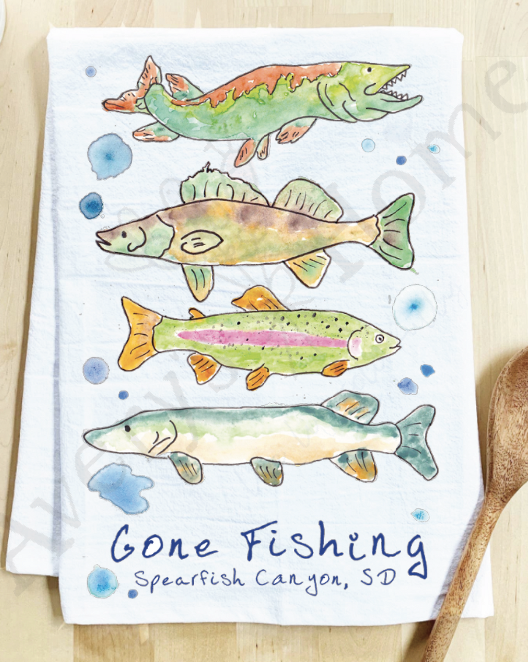 Avery's Home Tea Towel SD Gone Fishing