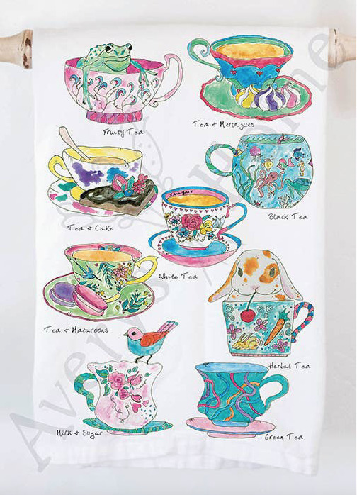 Avery's Home Tea Towel Tea Cups